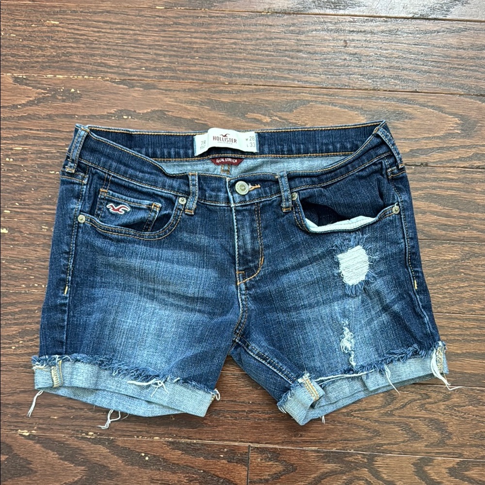 Hollister Women's Distressed Blue Jean Shorts